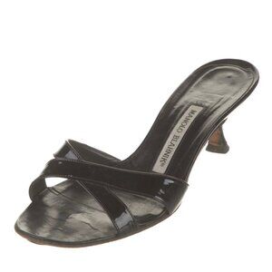 Manolo Blahnik Patent Leather Slides